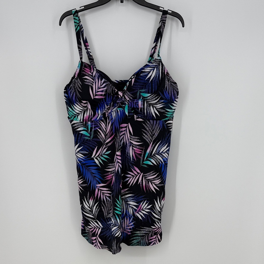 Swim Suits For All Tropical Leaf Print swim dress size 18 nwt